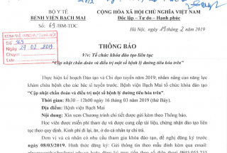 THÔNG BÁO TỔ CHỨC KHÓA ĐÀO TẠO LIÊN TỤC "CẬP NHẬT CHẨN ĐOÁN VÀ ĐIỀU TRỊ MỘT SỐ BỆNH LÝ ĐƯỜNG TIÊU HÓA"